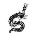 Stainless-Steel-Black-Crystal-Pave-Dragon-Gents-Pendant Sale