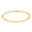 9ct-Gold-21cm-Solid-Concave-31-Figaro-Mens-Bracelet Sale