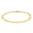 9ct-Gold-21cm-Solid-Concave-31-Figaro-Gents-Bracelet Sale