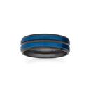 Tungsten-Carbide-Two-Blue-Lines-Mens-Ring Sale