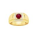 9ct-Gold-Diamond-Created-Ruby-Mens-Ring Sale