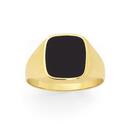 9ct-Gold-Black-Agate-Signet-Mens-Ring Sale