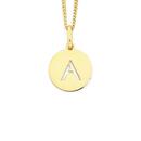 9ct-Gold-Initial-A-Sanserif-Round-Disc-Pendant Sale