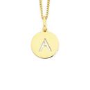 9ct-Gold-Initial-A-Sanserif-Round-Disc-Pendant Sale