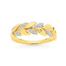 9ct-Gold-Diamond-Leaves-Ring Sale