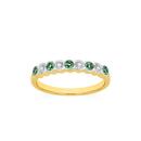 9ct-Gold-Natural-Emerald-Diamond-Alternative-Band Sale