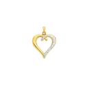 9ct-Gold-Two-Tone-Diamond-cut-Heart-Pendant Sale