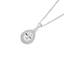 Silver-Pear-Cubic-Zirconia-Cluster-Pendant Sale