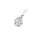 9ct-White-Gold-Diamond-Pear-Shape-Cluster-Pendant Sale