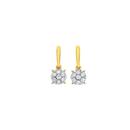 9ct-Two-Tone-Gold-Diamond-Cluster-Drop-Stud-Earrings Sale