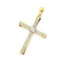 9ct-Gold-Diamond-Cross-Pendant Sale