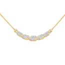 9ct-Gold-Diamond-Cluster-Hugs-Kisses-Necklet Sale