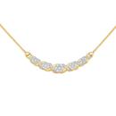 9ct-Gold-Diamond-Cluster-Hugs-Kisses-Necklet Sale
