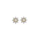 9ct-Two-Tone-Gold-Diamond-Flower-Cluster-Stud-Earrings Sale