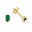 9ct-Gold-Created-Emerald-Stud-Earrings Sale