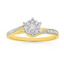 9ct-Gold-Diamond-Cluster-Ring Sale