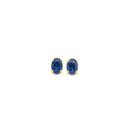 9ct-Gold-Created-Sapphire-Oval-Stud-Earrings Sale