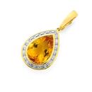 9ct-Gold-Citrine-Pear-Shape-Enhancer-Pendant Sale