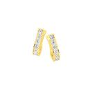 9ct-Gold-Cubic-Zirconia-Huggie-Earrings Sale