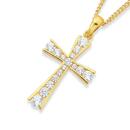 9ct-Gold-Cubic-Zirconia-Cross-Pendant Sale