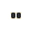 9ct-Gold-Black-Sapphire-Emerald-Cut-Stud-Earrings Sale