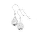 Sterling-Silver-Filigree-Pear-Shape-Drop-Hook-Earrings Sale