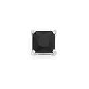 Sterling-Silver-Black-Square-Cubic-Zirconia-Gents-Stud-Earring-Single Sale