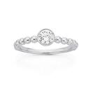 Sterling-Silver-Round-Bezel-Cubic-Zirconia-Friendship-Ring Sale