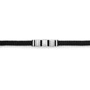 Steel-21cm-Black-Leather-Bracelet Sale