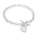 Sterling-Silver-Cubic-Zirconia-Heart-FOB-Bracelet Sale