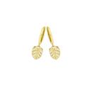 9ct-Gold-9mm-Leaf-Drop-Huggie-Earrings Sale