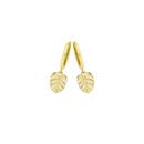 9ct-Gold-9mm-Leaf-Drop-Huggie-Earrings Sale
