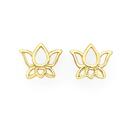 9ct-Lotus-Flower-Stud-Earrings Sale