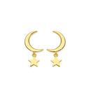 9ct-Gold-Moon-Star-Drop-Stud-Earrings Sale