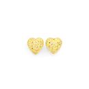 9ct-Gold-8mm-Diamond-Cut-Domed-Heart-Stud-Earrings Sale