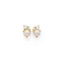 9ct-Gold-Cultured-Freshwater-Pearl-Cubic-Zirconia-Stud-Earrings Sale