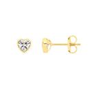 9ct-Gold-CZ-Heart-Stud-Earrings Sale