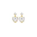 9ct-Gold-Cubic-Zirconia-Drop-Stud-Earrings Sale