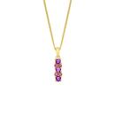 9ct-Gold-AmethystRhodolite-Bar-Pendant Sale