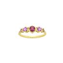 9ct-Gold-Rhodolite-Garnet-Amethyst-Tourmaline-Claw-Set-Band Sale