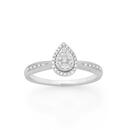 9ct-White-Gold-Diamond-Pear-Shape-Ring Sale