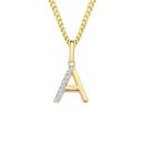 9ct-Gold-Diamond-Block-Initial-A-Pendant Sale