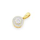 9ct-Gold-Diamond-Round-Frame-Cluster-Pendant Sale