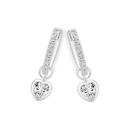 Silver-CZ-Heart-Bezel-On-CZ-Claw-Hoop-Earrings Sale