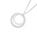 Sterling-Silver-Cubic-Zirconia-Plain-Circles-Pendant Sale