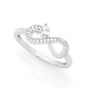 Sterling-Silver-Cubic-Zirconia-Infinity-With-Cubic-Zirconia-Heart-Ring Sale