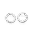 Silver-Galaxy-Cubic-Zirconia-Circle-Stud-Earrings Sale