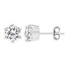 Sterling-Silver-6mm-Cubic-Zirconia-Round-6-Claw-Stud-Earrings Sale