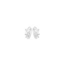 Silver-CZ-Plain-2-Flowers-Hoop-Earrings Sale