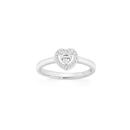 Silver-Round-CZ-Heart-Halo-Ring-Size-O Sale